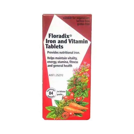 Floradix Iron and Vitamin フローラディクス 鉄分＋ビタミン タブレット 84粒 (豪州直送)